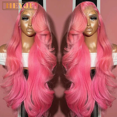 Pink Lace Front Wigs Human Hair Body Wave 13x6 HD Lace Frontal Wig Brazilian Colored Human Hair Wigs 100% 13x4 Loose Wave Wigs - Lux By Latiks