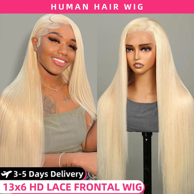 Blonde Lace Front Human Hair Wig 13x6 HD Transparent Lace Front Wig Brazilian Bone Straight Human Hair Wigs 613 Lace Frontal Wig - Lux By Latiks