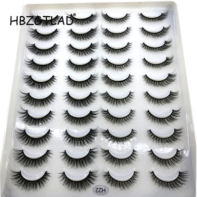 2024 New 20 pairs natural long 3D mink false eyelashes fake lashes makeup kit Mink Lashes extension eye lashes short eyelashes - Lux By Latiks