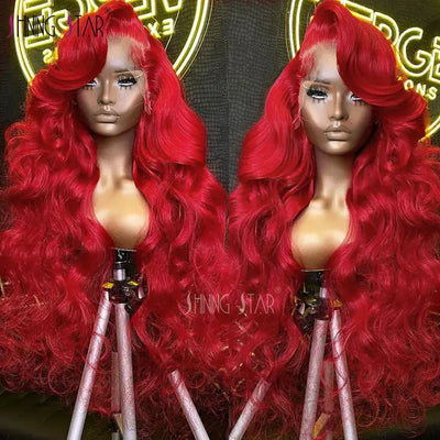 34 Inch Body Wave 13X6 Lace Front Wigs For Women Red Lace Front Human Hair Wigs Pre Plucked 13X4 HD Lace Frontal Wig Human Hair - Lux By Latiks